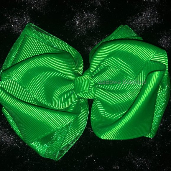 Hand Crafted Other - Green 4" Double Stacked Organza Boutique Bow    HANDCRAFTED  (2)